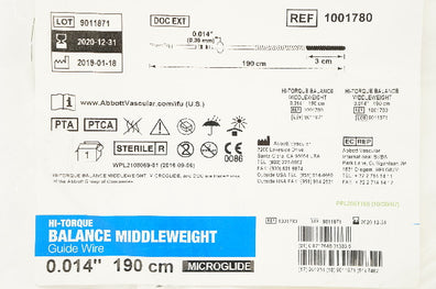 Abbott 1001780 Hi-Torque Balance Middleweight Guide Wire 0.014inch x 190cm (x)
